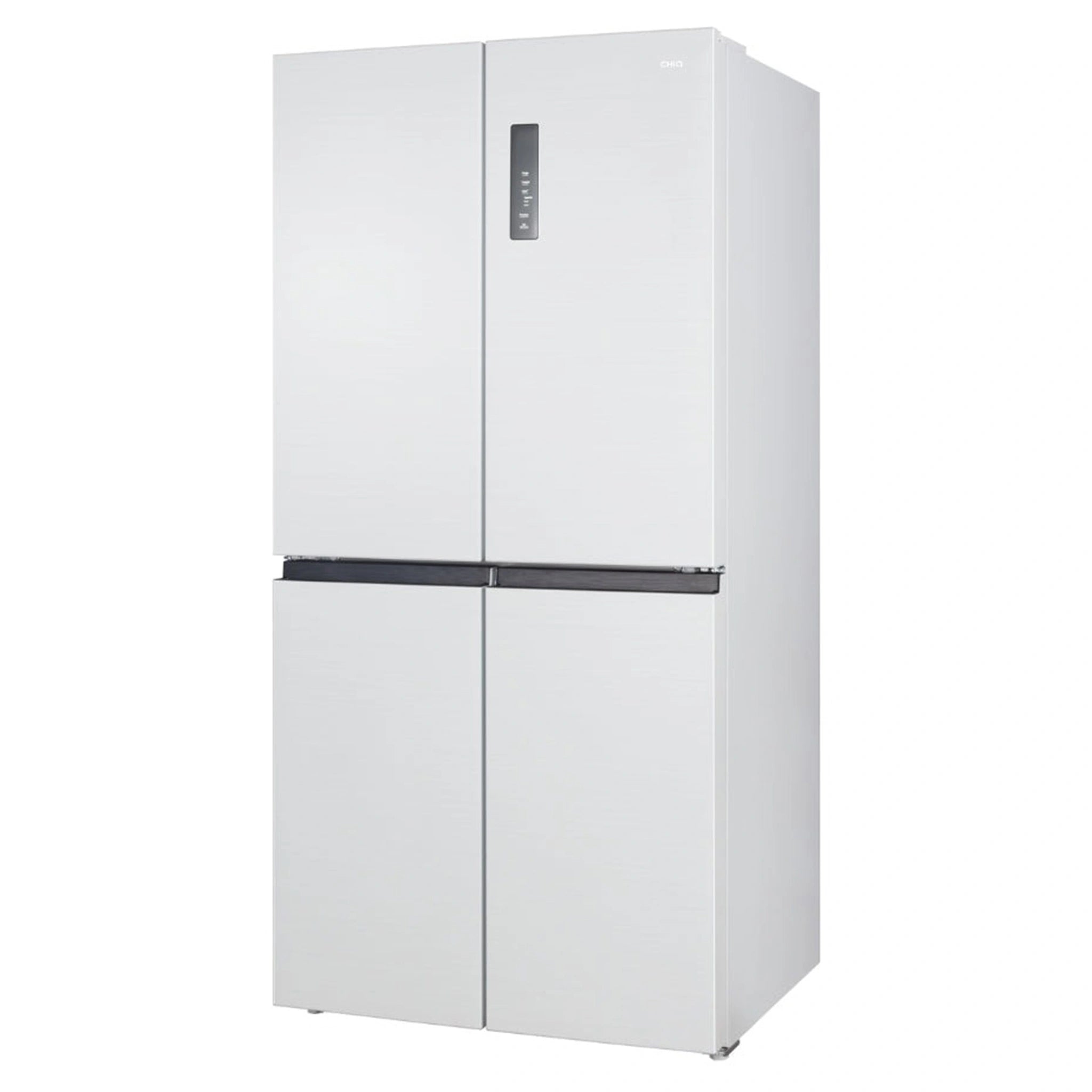 ChiQ 503L Quad Door Fridge - White Steel CCD499NWS, Left Side View