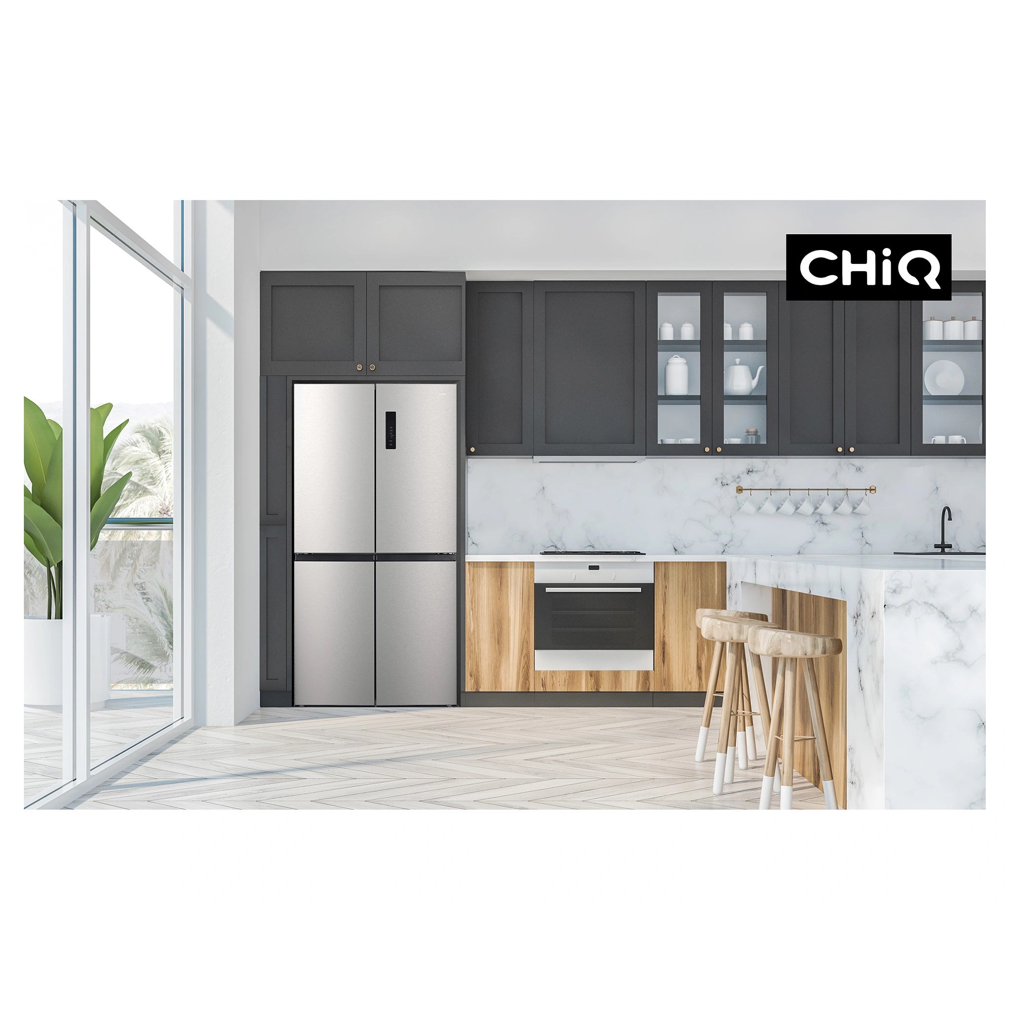 CHiQ 503L Silver Four Door Frost-Free Refrigerator CCD500NS, Lifestyle View 2