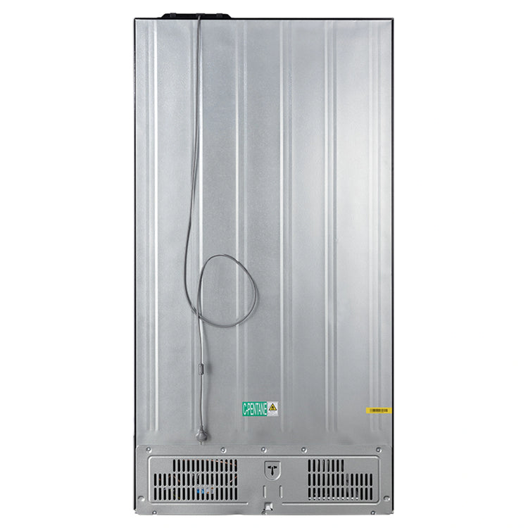 CHiQ 601L Silver French Door Frost-Free Refrigerator CCD596NS, Back Side View