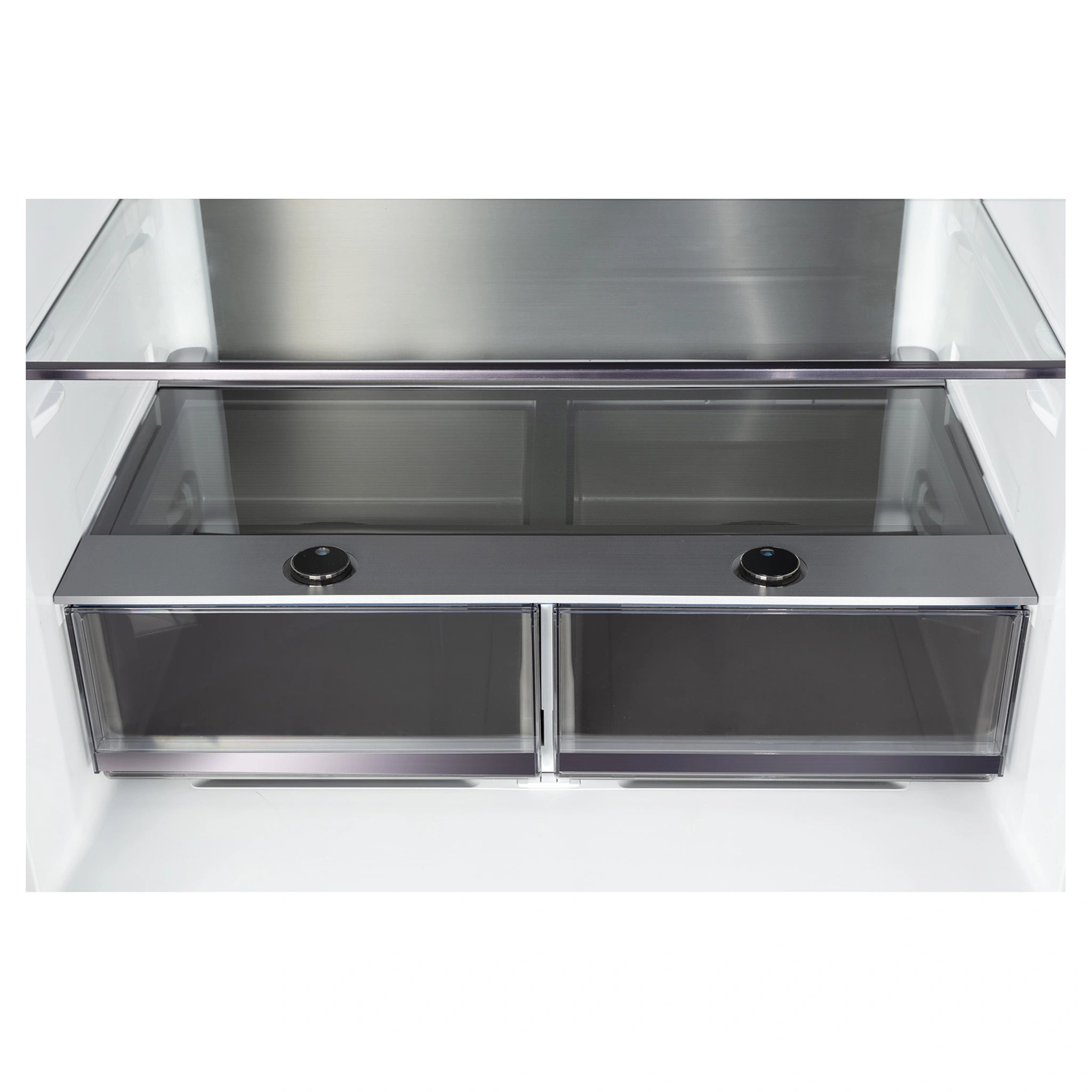 CHiQ 601L Silver French Door Frost-Free Refrigerator CCD596NS, Crisper View