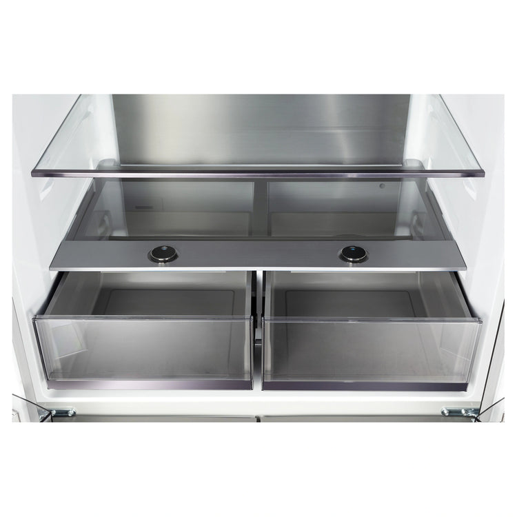CHiQ 601L Silver French Door Frost-Free Refrigerator CCD596NS, Crisper View 2