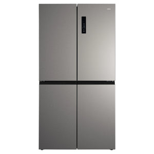 CHiQ 601L Silver French Door Frost-Free Refrigerator CCD596NS, Front View