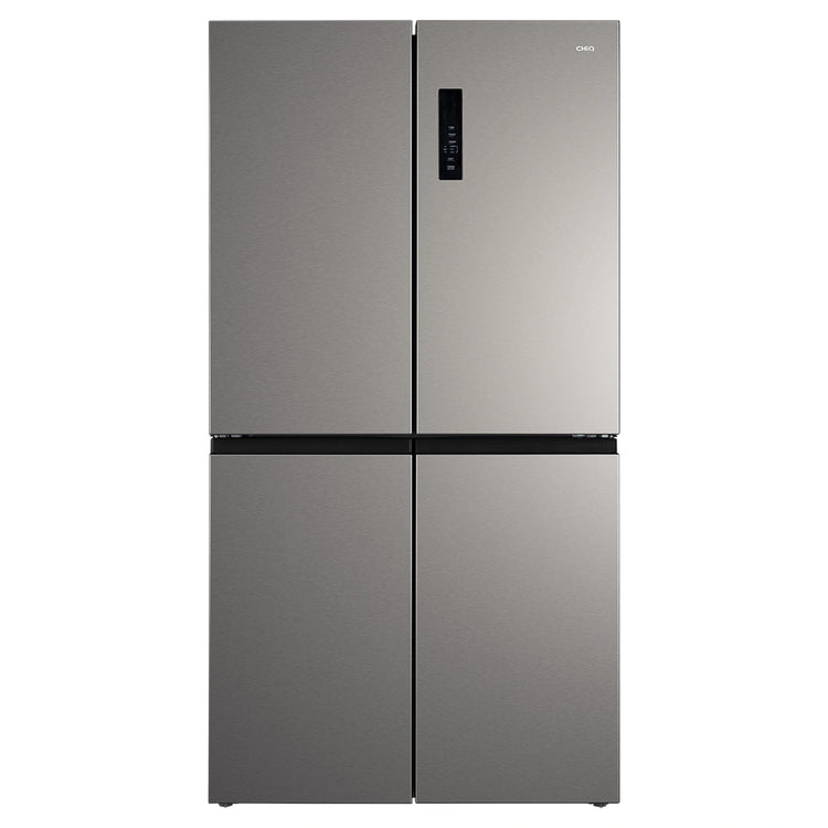 CHiQ 601L Silver French Door Frost-Free Refrigerator CCD596NS, Front View