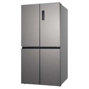 CHiQ 601L Silver French Door Frost-Free Refrigerator CCD596NS, Left Side View