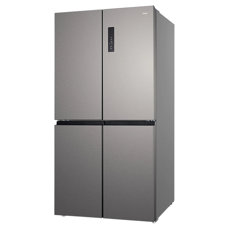 CHiQ 601L Silver French Door Frost-Free Refrigerator CCD596NS, Left Side View