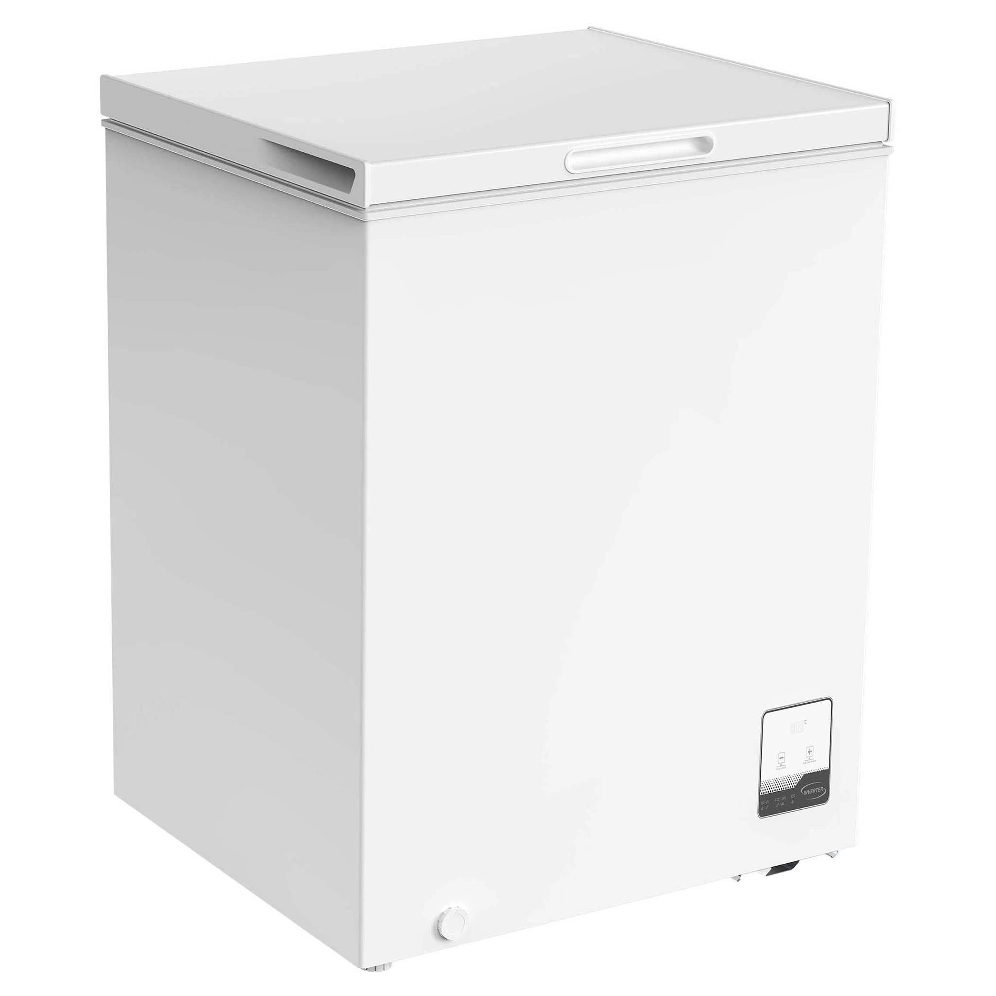 CHiQ 142L White Hybrid Chest Freezer CCF142WE, Right Angle Close Door View