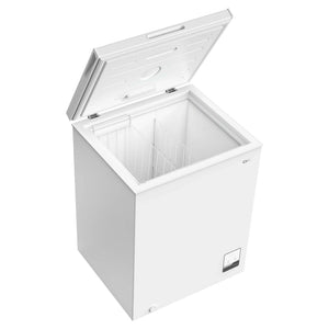 CHiQ 142L White Hybrid Chest Freezer CCF142WE, Right Angle Open Door View