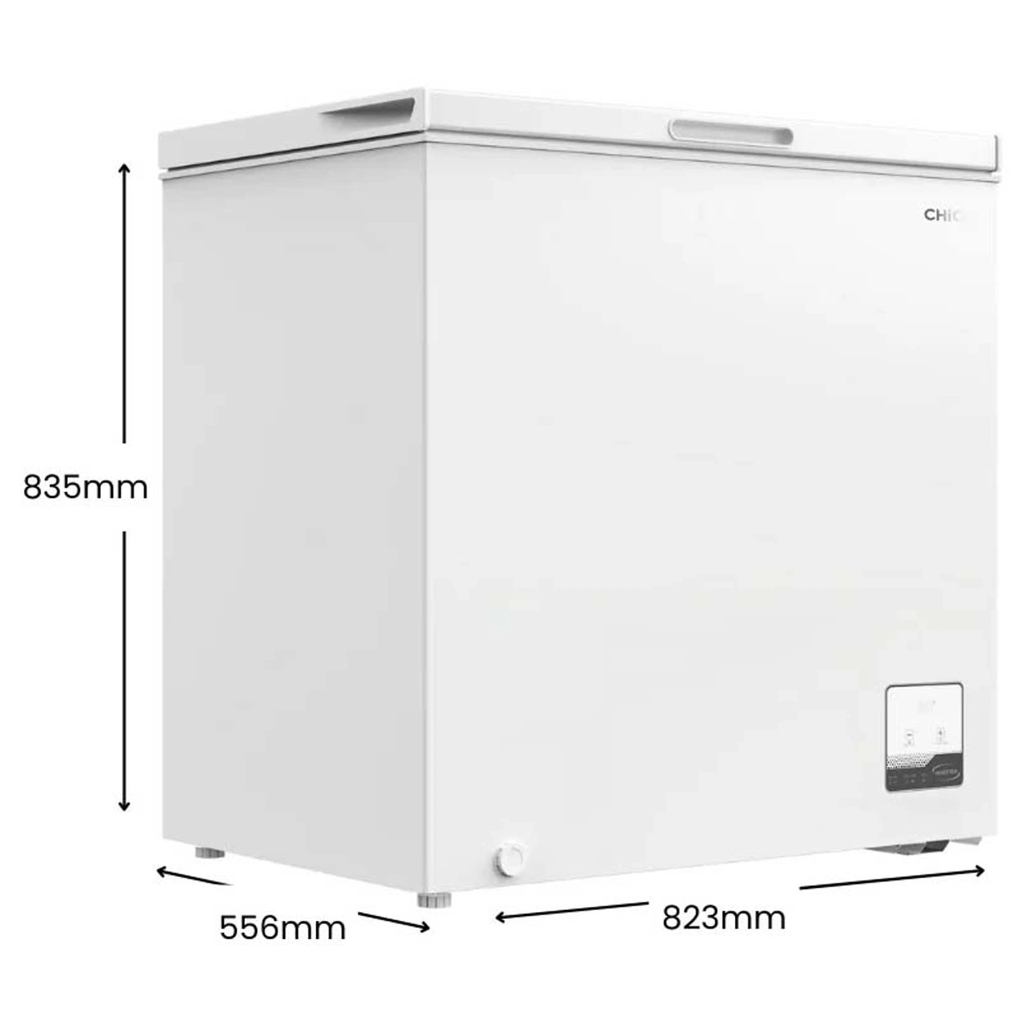 CHiQ 199L White Hybrid Chest Freezer CCF199WE, Dimensions View