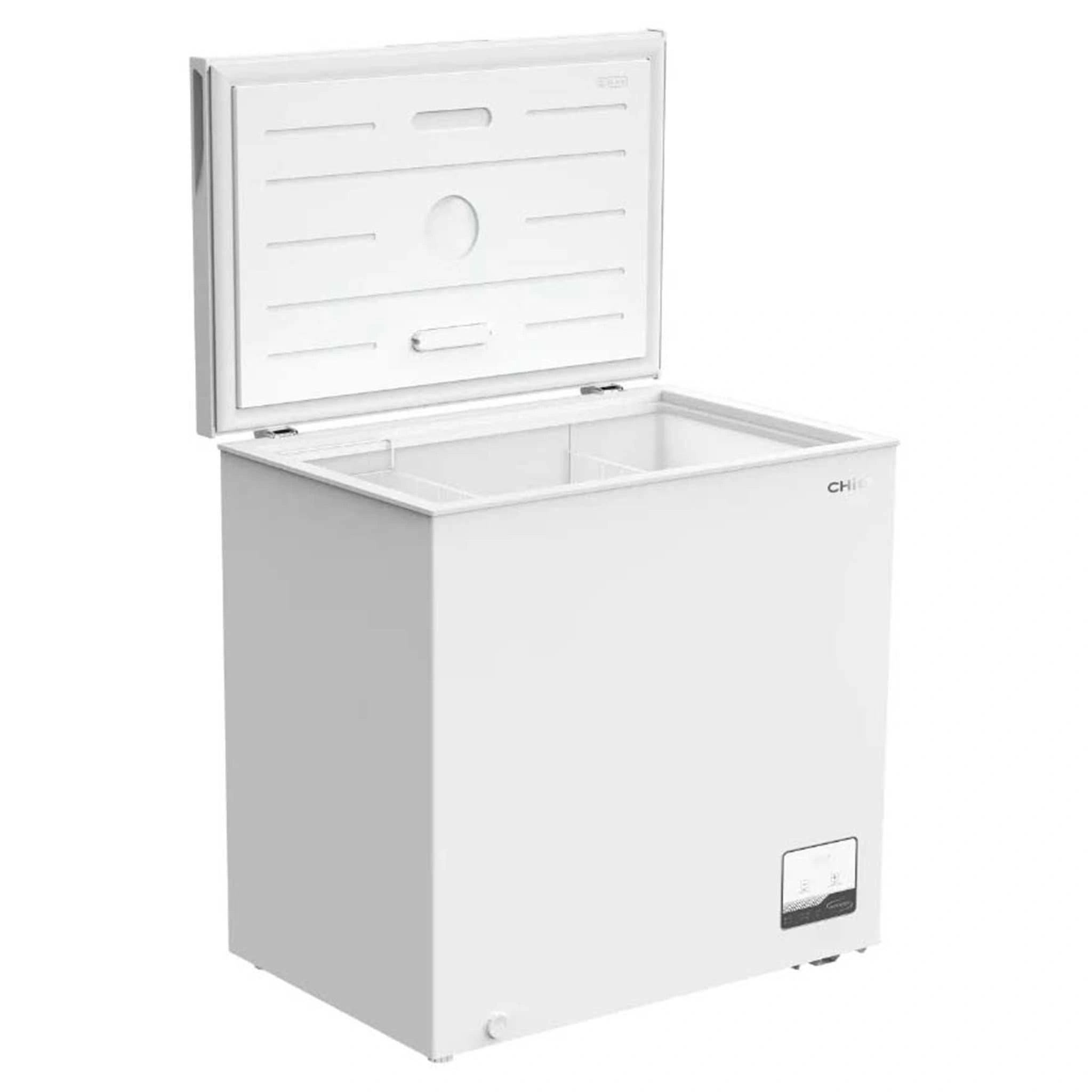 CHiQ 199L White Hybrid Chest Freezer CCF199WE, Right Angle View