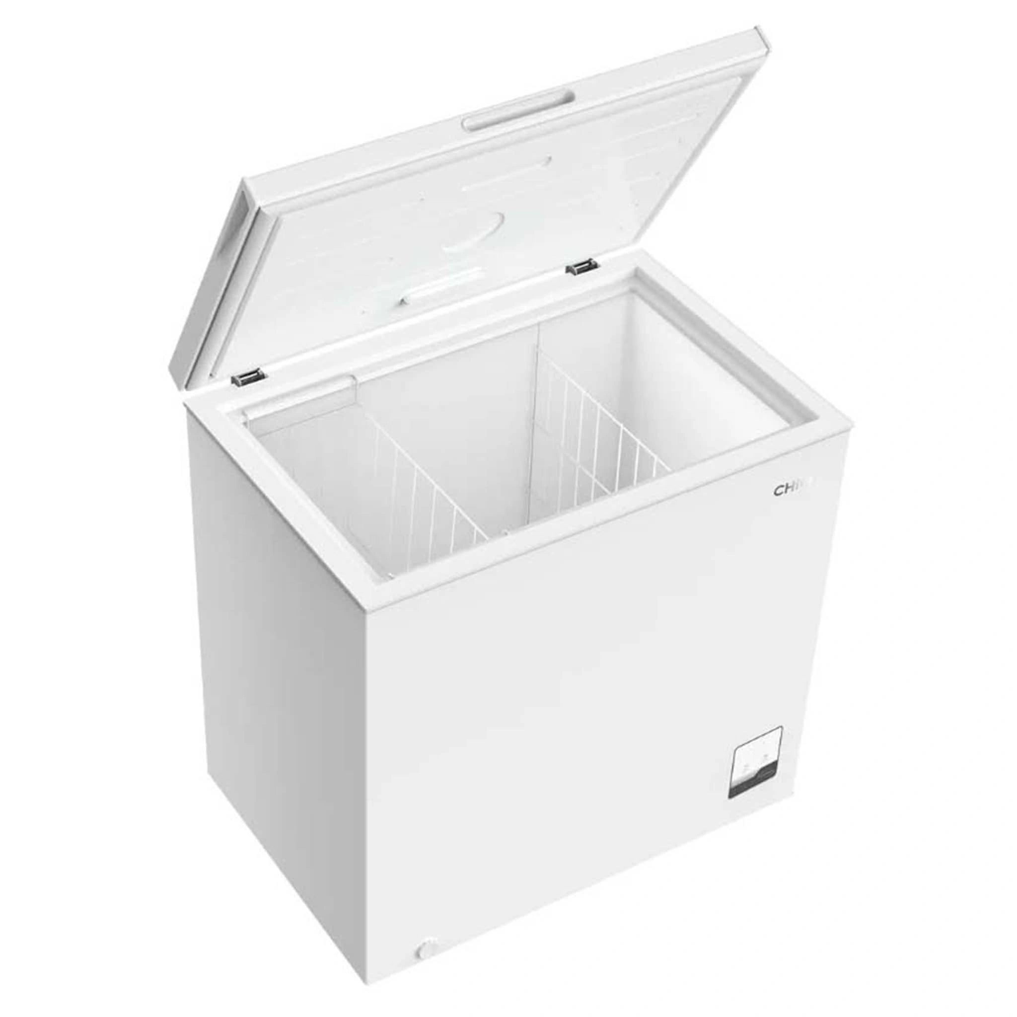 CHiQ 199L White Hybrid Chest Freezer CCF199WE, Top Right Angle View