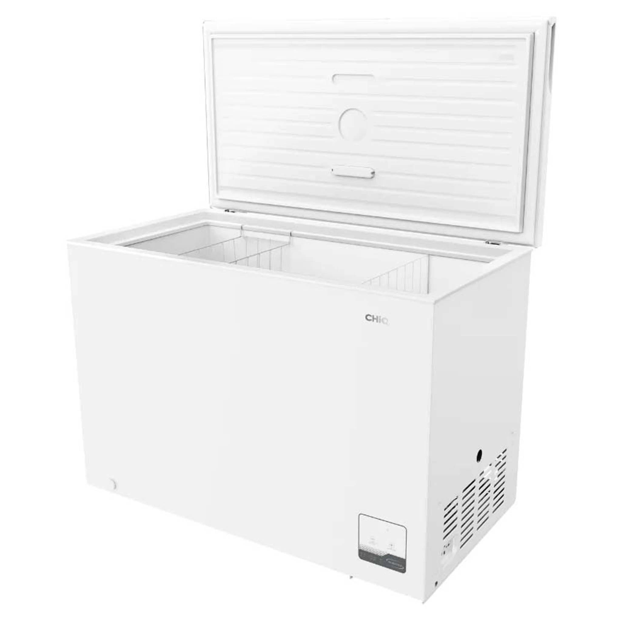 CHiQ 299L White Hybrid Chest Freezer CCF299WE, Top Right Angle View