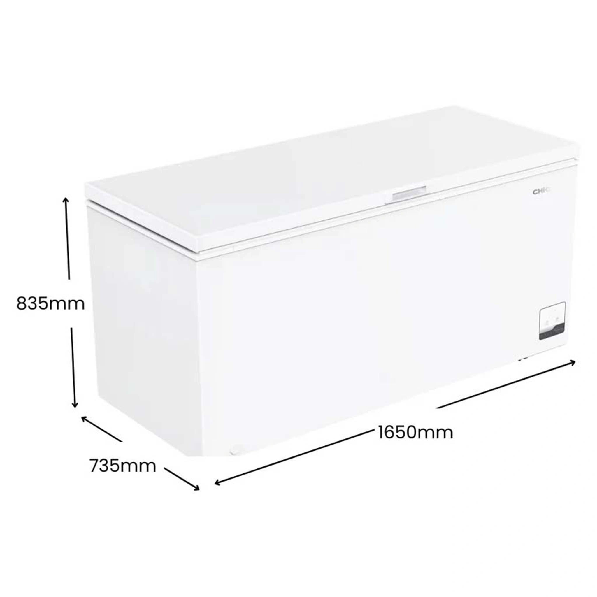 CHiQ 500L White Hybrid Chest Freezer CCF500WE, Dimensions View