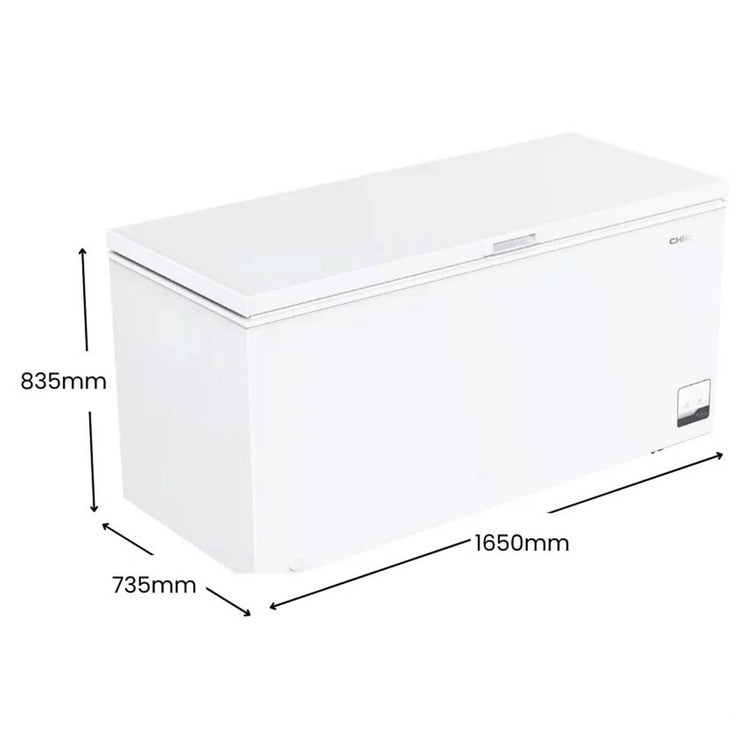 CHiQ 500L White Hybrid Chest Freezer CCF500WE, Dimensions View
