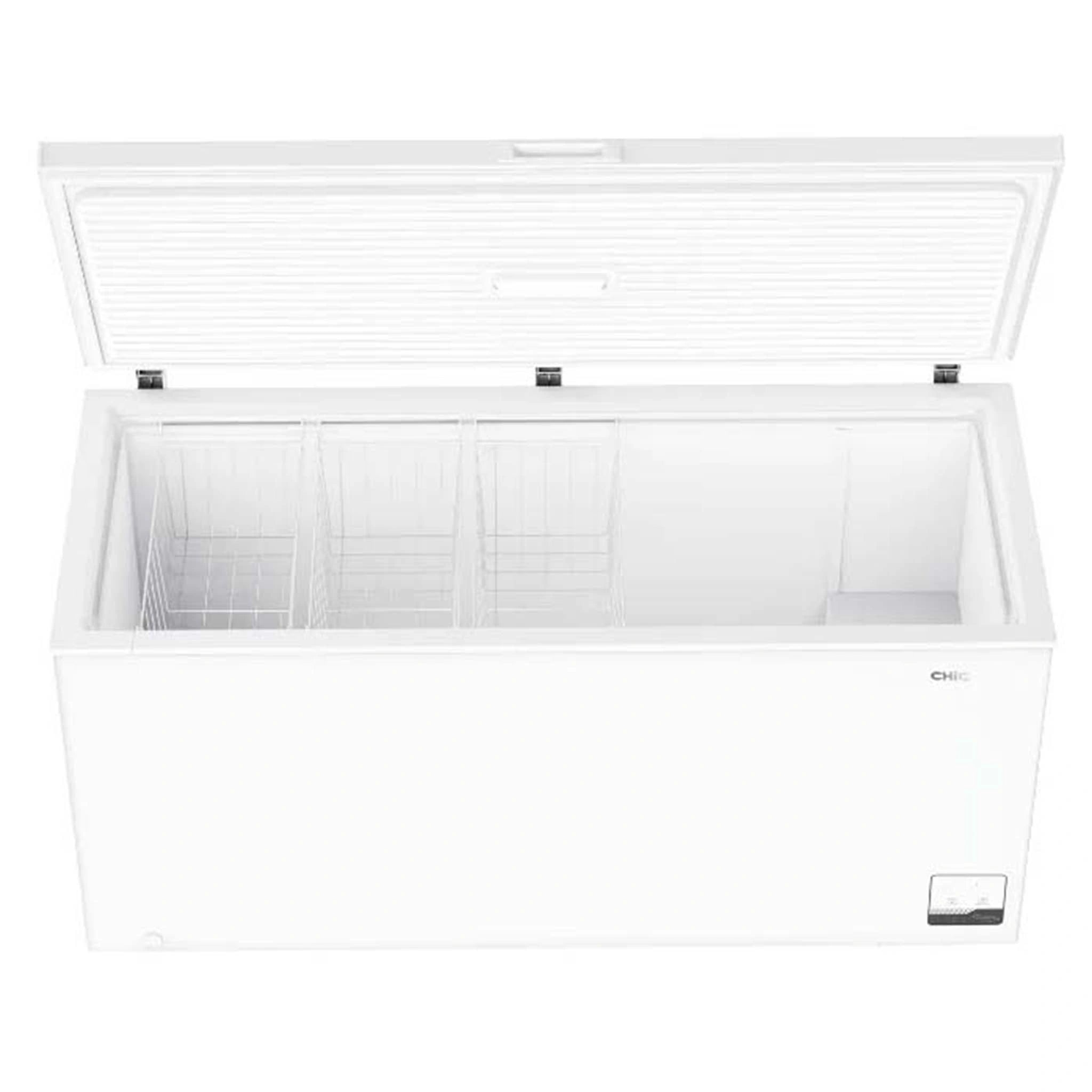 CHiQ 500L White Hybrid Chest Freezer CCF500WE, Door Open View