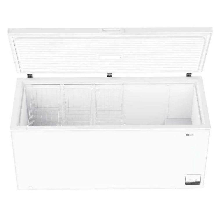 CHiQ 500L White Hybrid Chest Freezer CCF500WE, Door Open View