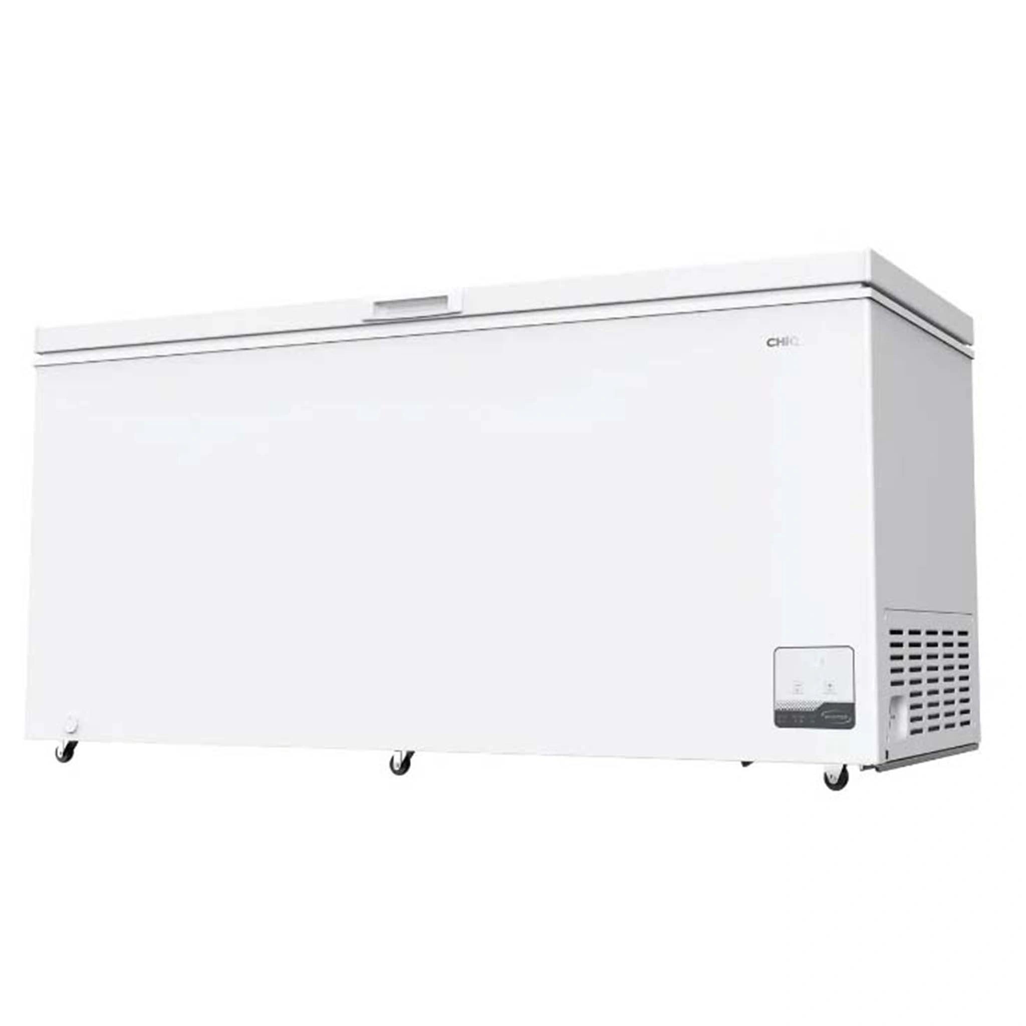 CHiQ 500L White Hybrid Chest Freezer CCF500WE, Left Angle Door Close View