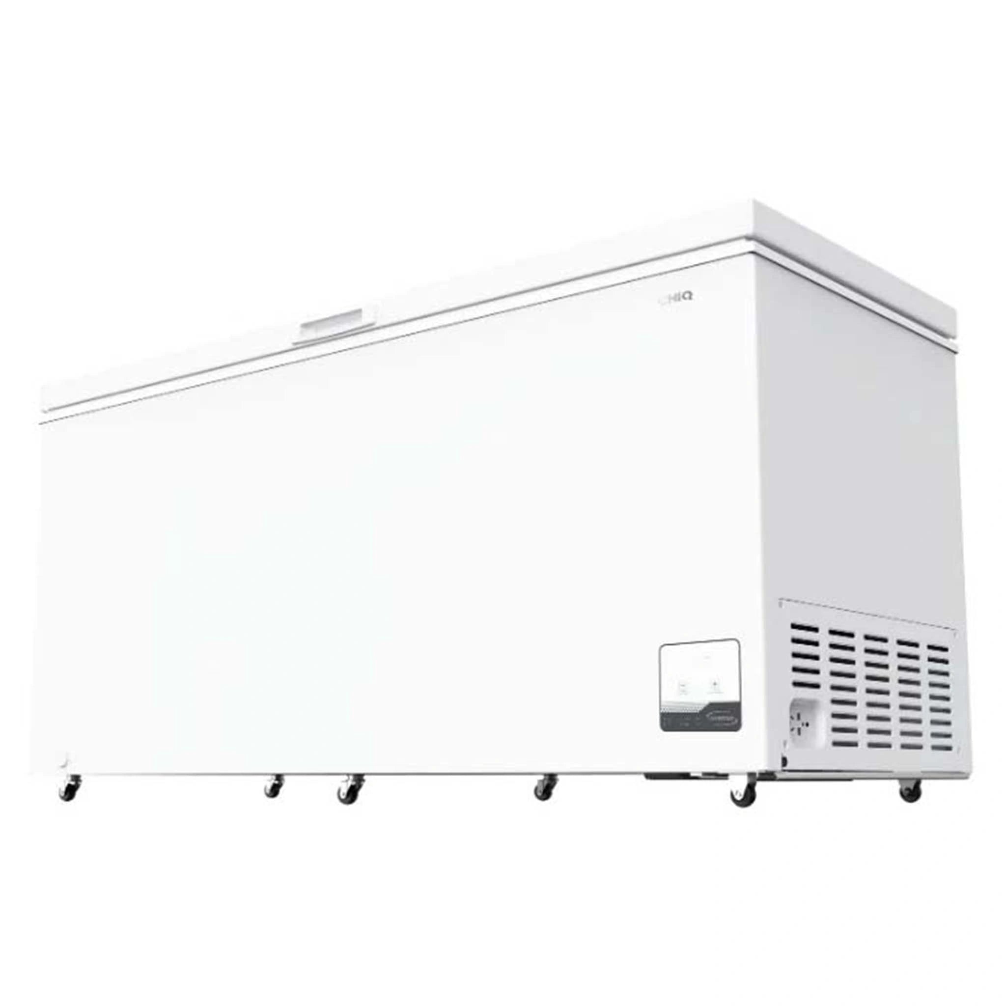 CHiQ 500L White Hybrid Chest Freezer CCF500WE, Left Angle Door Close View