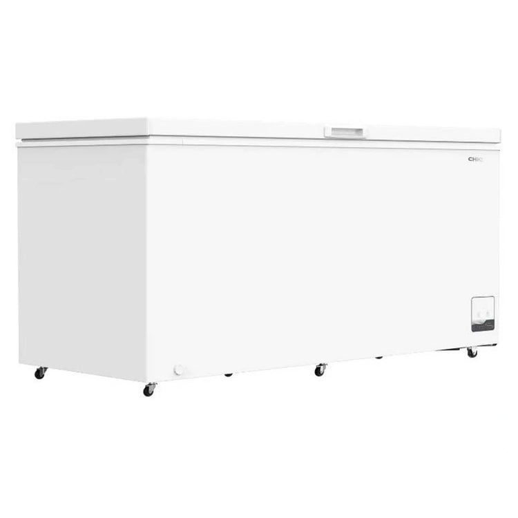 CHiQ 500L White Hybrid Chest Freezer CCF500WE, Left Angle Door Close View