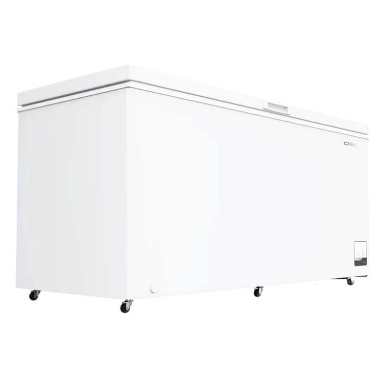 CHiQ 500L White Hybrid Chest Freezer CCF500WE, Left Angle Door Close View