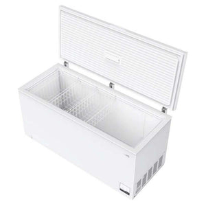 CHiQ 500L White Hybrid Chest Freezer CCF500WE, Left Angle Door Open View