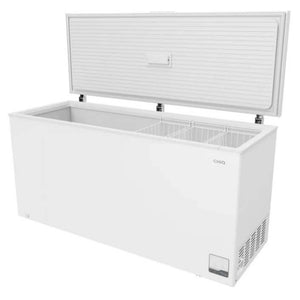 CHiQ 700L White Hybrid Chest Freezer CCF700WE, Left Angle Open Door View