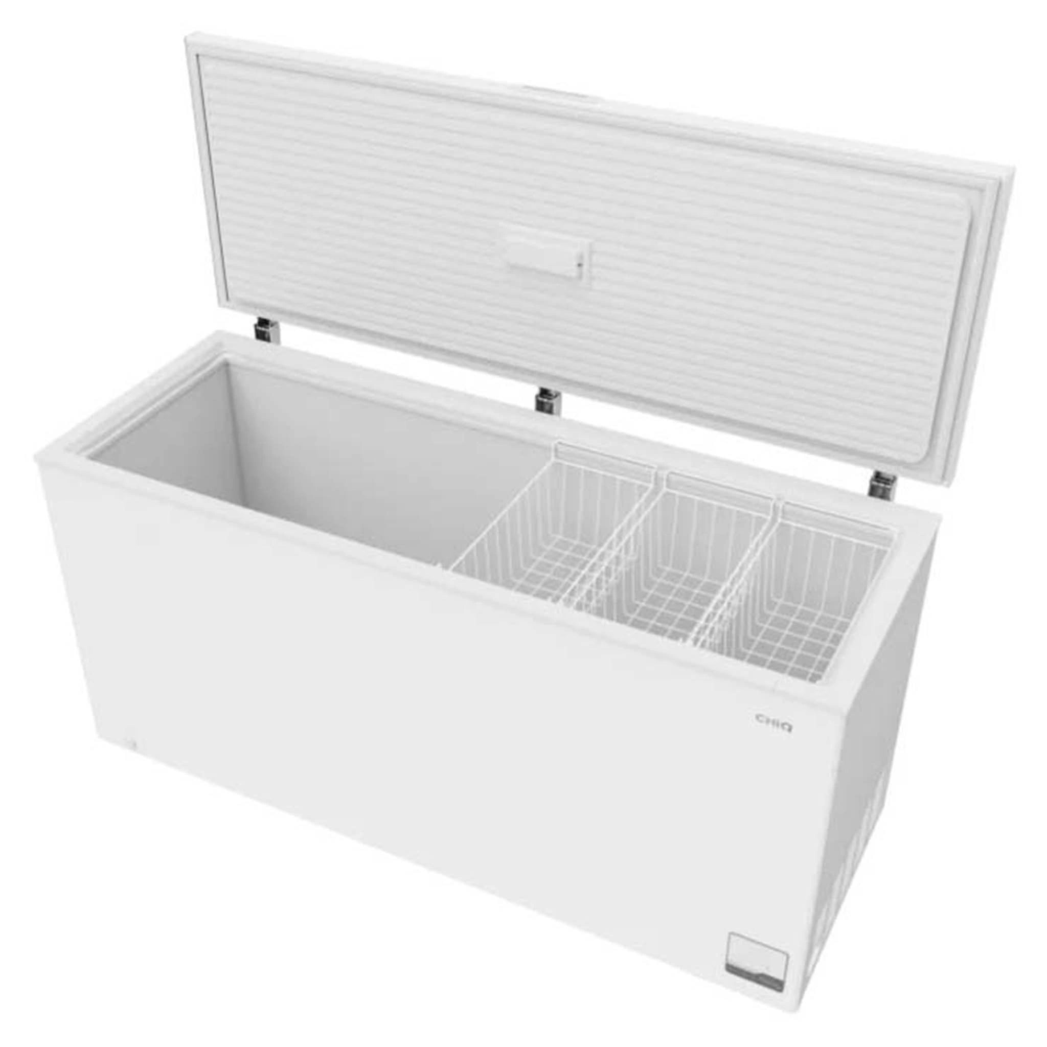CHiQ 700L White Hybrid Chest Freezer CCF700WE, Left Open Door View
