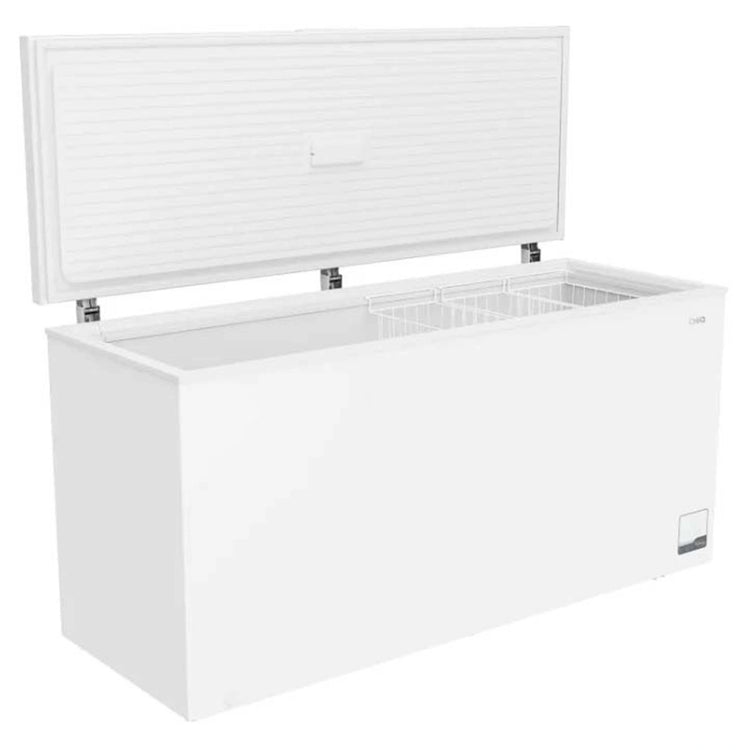 CHiQ 700L White Hybrid Chest Freezer CCF700WE, Right Angle Open Door View