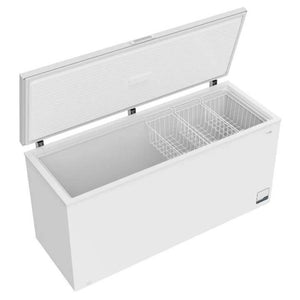CHiQ 700L White Hybrid Chest Freezer CCF700WE, Right Angle Open Door View