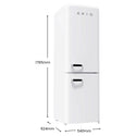 CHiQ 231L Bottom Mount Retro Fridge White CRBM227NW3, Dimensions