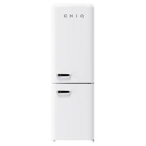 CHiQ 231L Bottom Mount Retro Fridge White CRBM227NW3, Front View