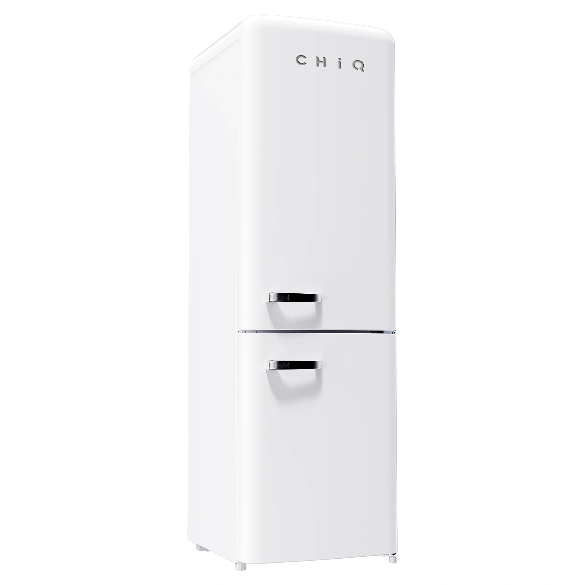 CHiQ 231L Bottom Mount Retro Fridge White CRBM227NW3, Left Side View