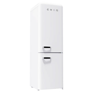 CHiQ 231L Bottom Mount Retro Fridge White CRBM227NW3, Left Side View