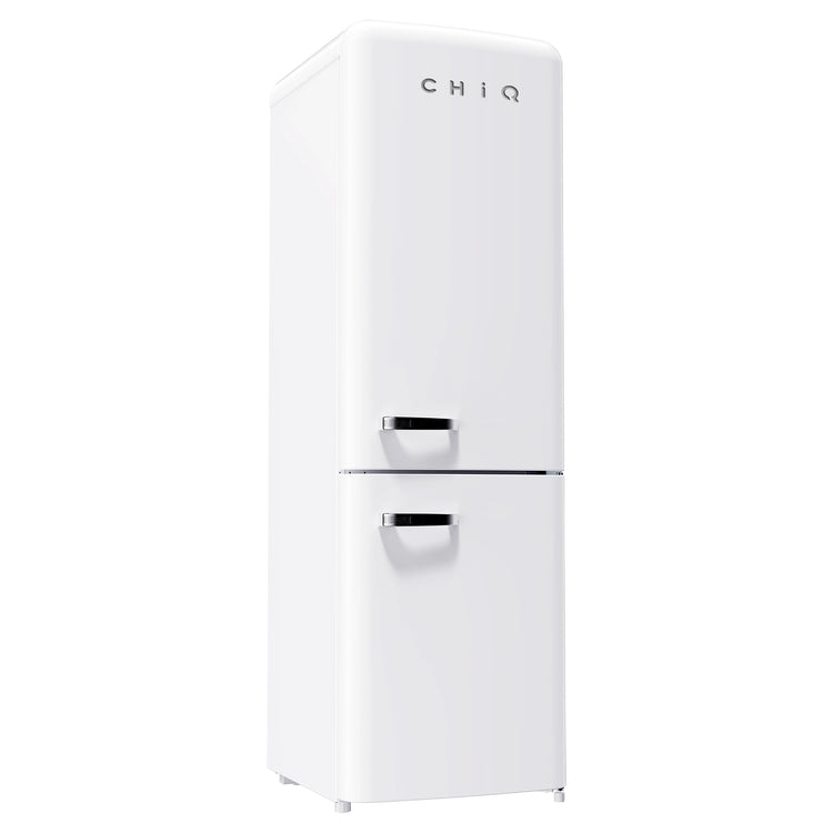 CHiQ 231L Bottom Mount Retro Fridge White CRBM227NW3, Left Side View