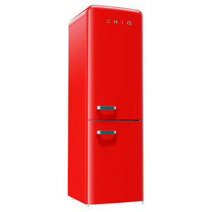 CHiQ 231L Bottom Mount Retro Fridge White CRBM228NR3, Front Left Side View