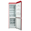 CHiQ 231L Bottom Mount Retro Fridge White CRBM228NR3, Front View With Door Open
