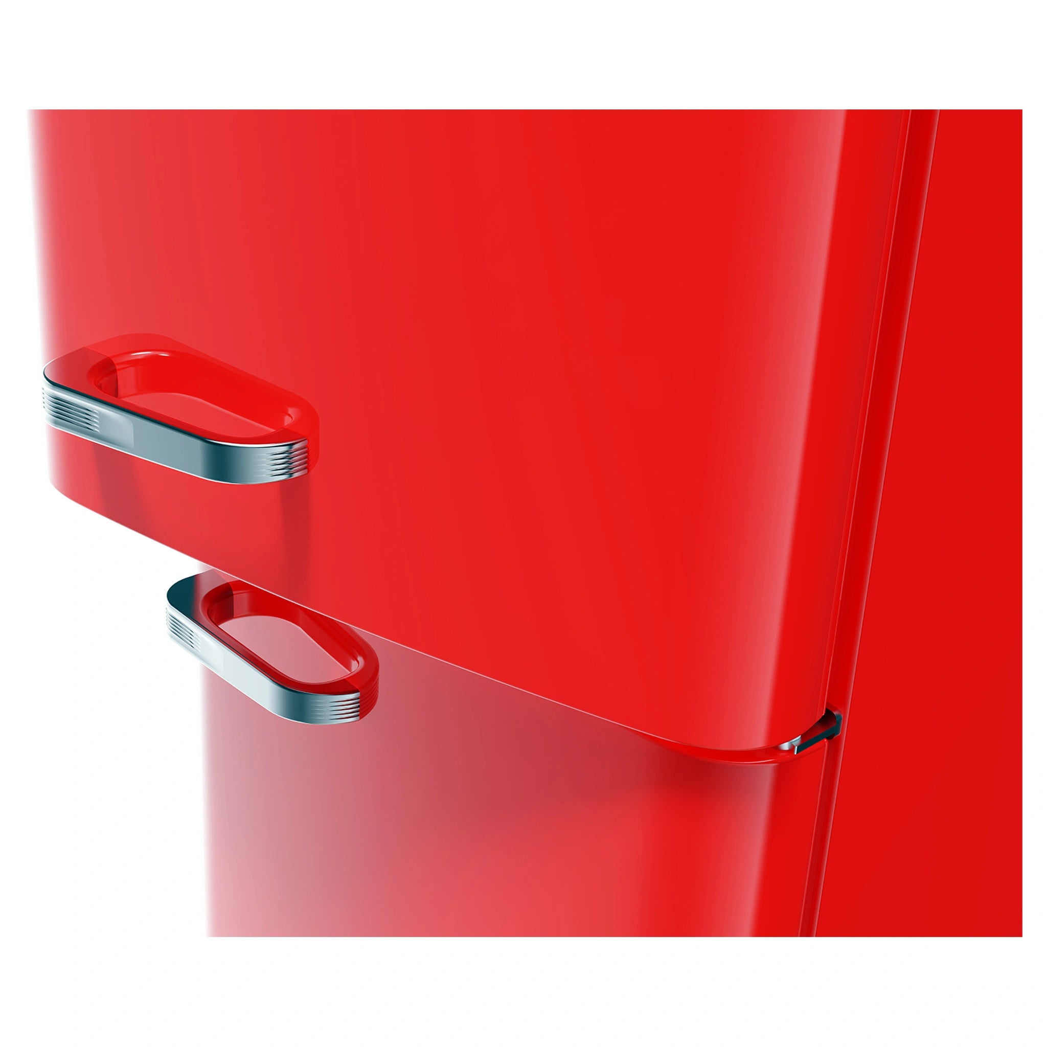 CHiQ 231L Bottom Mount Retro Fridge White CRBM228NR3, Handle View 2