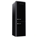 CHiQ 231L Bottom Mount Retro Fridge Black CRBM229NB3, Front Left Side View