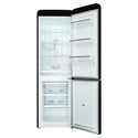CHiQ 231L Bottom Mount Retro Fridge Black CRBM229NB3, Front View With Door Open