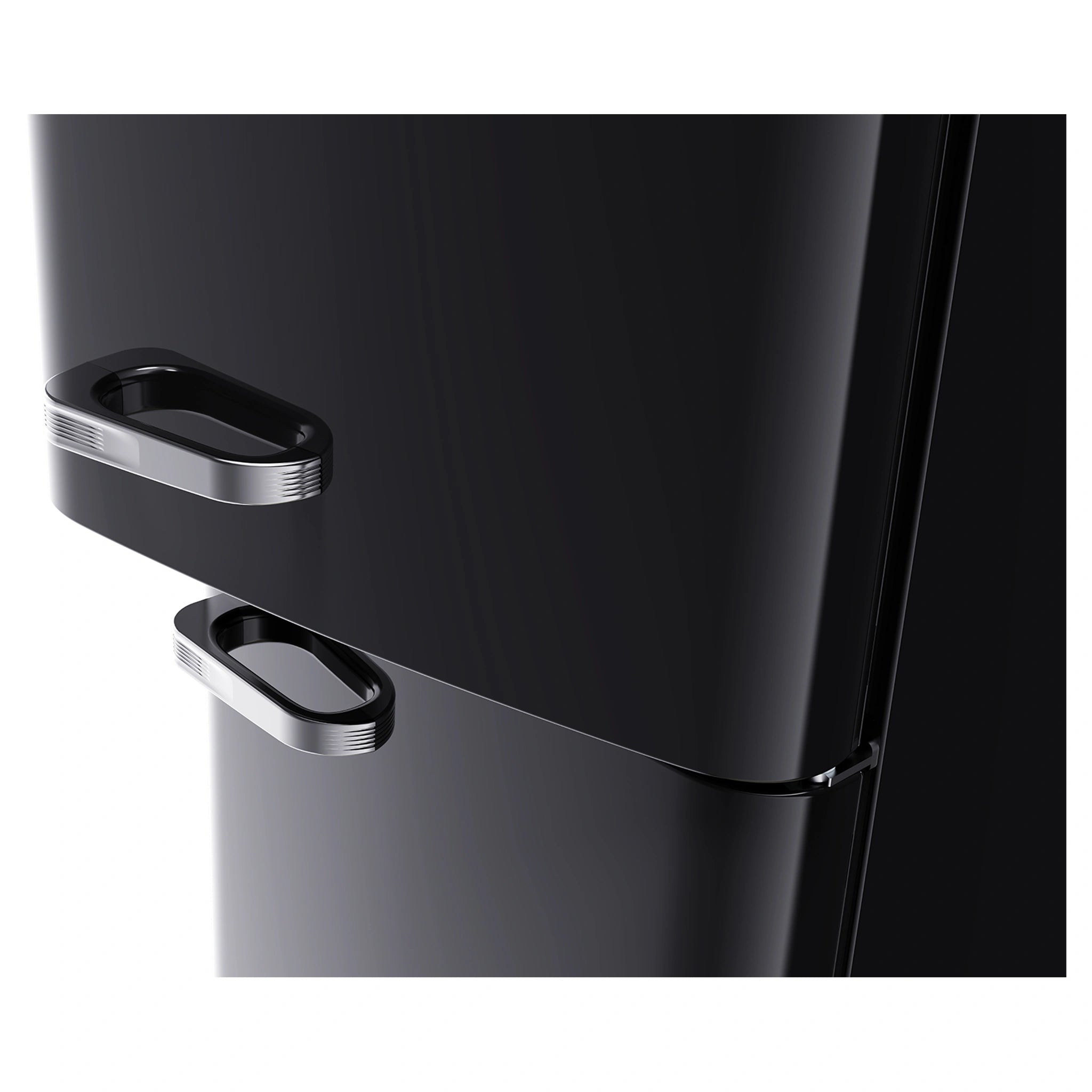 CHiQ 231L Bottom Mount Retro Fridge Black CRBM229NB3, Handle View 2