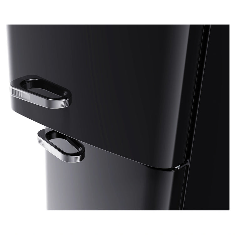 CHiQ 231L Bottom Mount Retro Fridge Black CRBM229NB3, Handle View 2