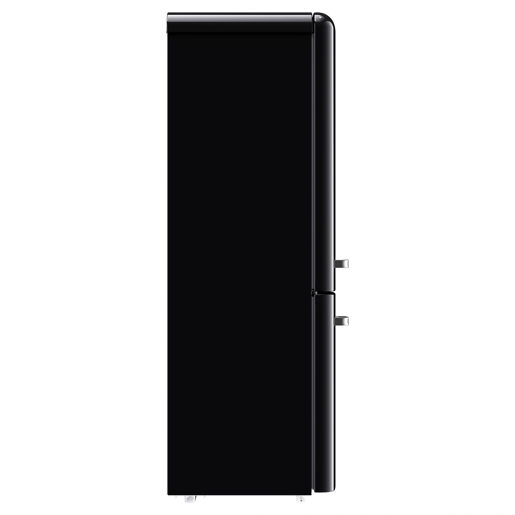 CHiQ 231L Bottom Mount Retro Fridge Black CRBM229NB3, Side View
