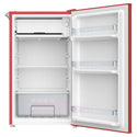 CHiQ 90L Red Retro Single-Door Bar Refrigerator CRSR089DR1, Front Door Open View