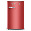 CHiQ 90L Red Retro Single-Door Bar Refrigerator CRSR089DR1, Front View