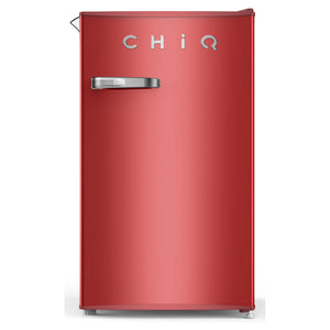 CHiQ 90L Red Retro Single-Door Bar Refrigerator CRSR089DR1, Front View