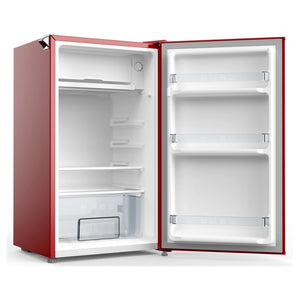 CHiQ 90L Red Retro Single-Door Bar Refrigerator CRSR089DR1, Right Side Door Open View