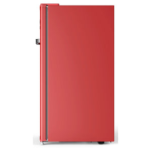 CHiQ 90L Red Retro Single-Door Bar Refrigerator CRSR089DR1, Side View
