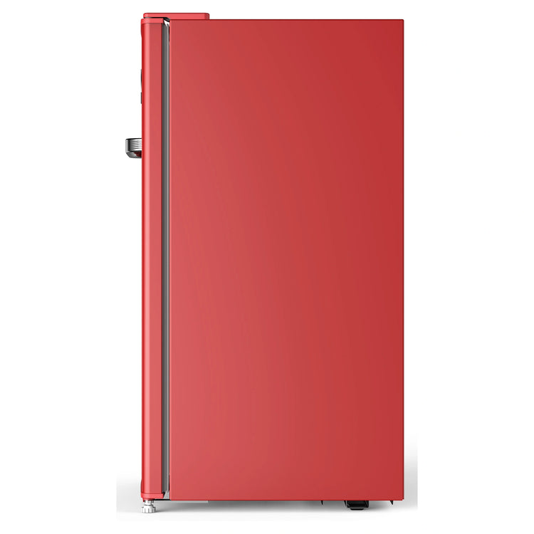 CHiQ 90L Red Retro Single-Door Bar Refrigerator CRSR089DR1, Side View