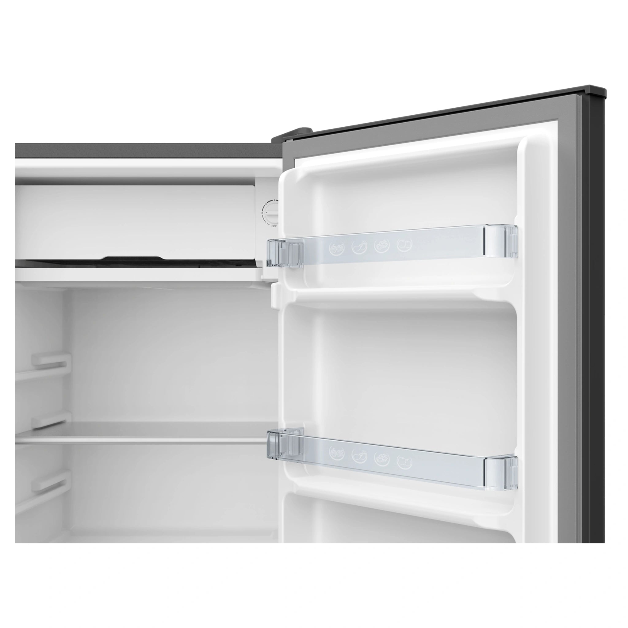 CHiQ 90L Black Retro Bar Refrigerator CRSR090DB1, Door Shelves View