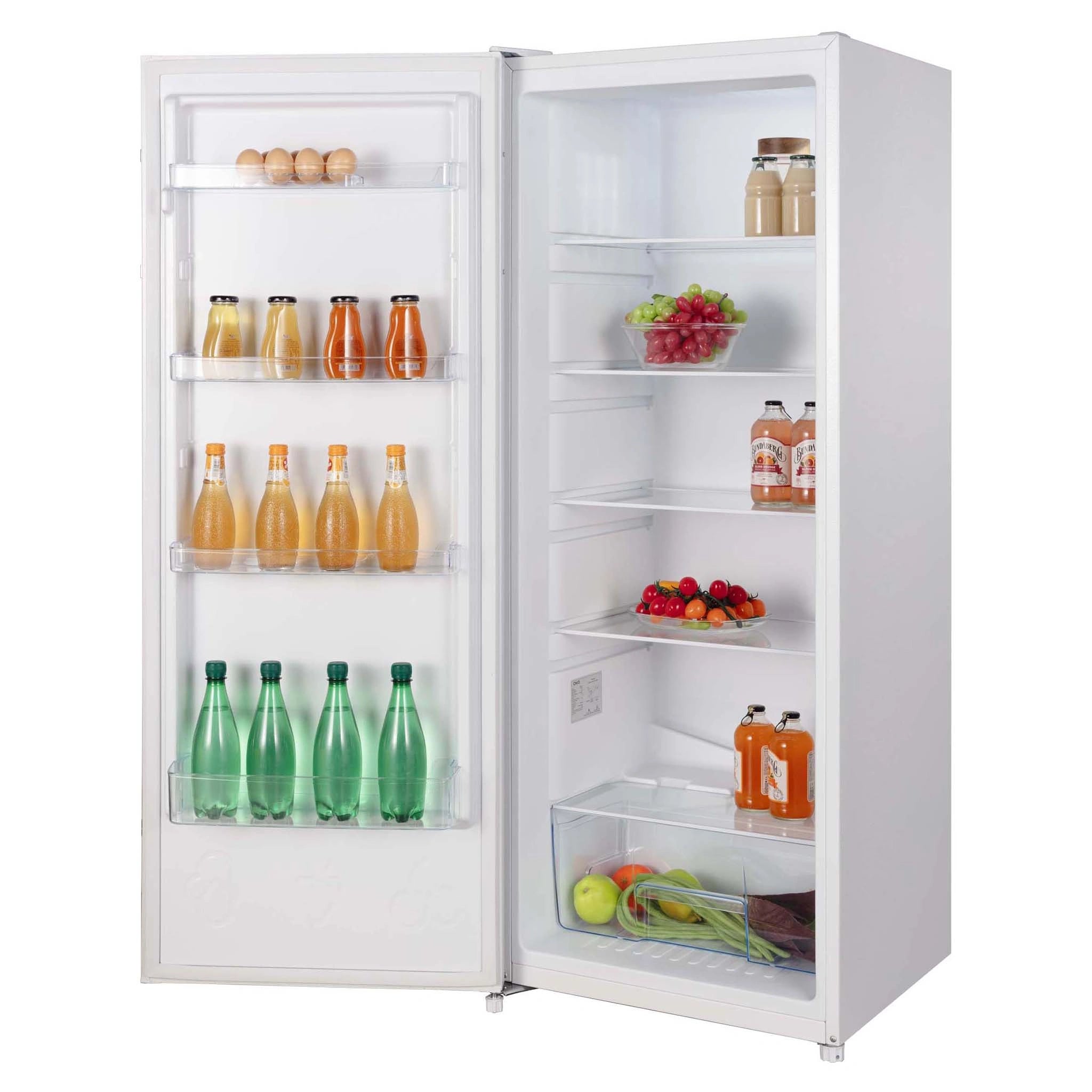 CHiQ 241L White Single Door Upright Fridge CSR241DW, Left Side Open Door with Food View