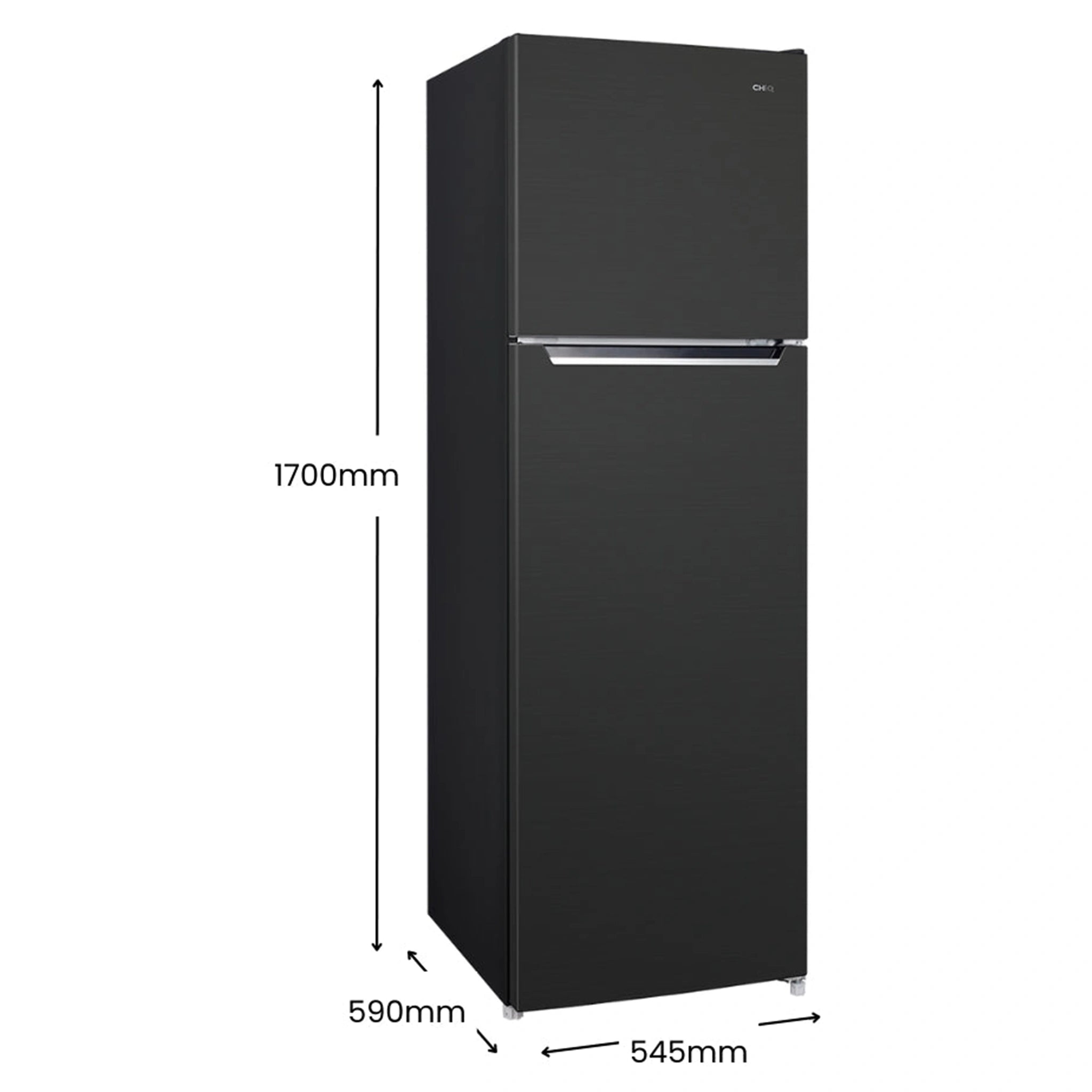 CHiQ 255L Top Mount Fridge Black Steel CTM253NBS5E, Dimensions